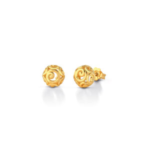 925 Sterling Silver lobe earrings with baroque motif spheres