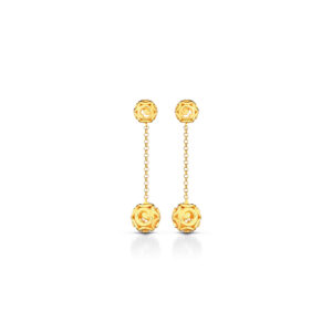 925 Sterling Silver dangle earrings with baroque motif spheres