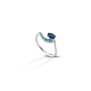 925 Sterling Silver ring with colored cubic zirconia