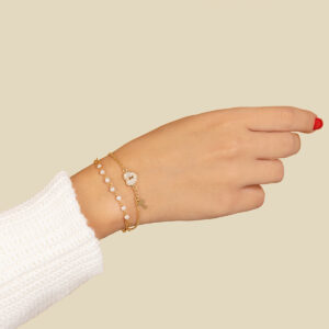 Bracelet with 925 sterling silver chain and small pearls
