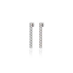 925 Sterling Silver dangle earrings with white cubic zirconia