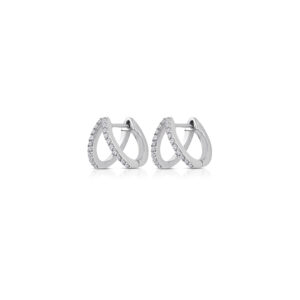 925 Sterling Silver mini earrings with white cubic zirconia