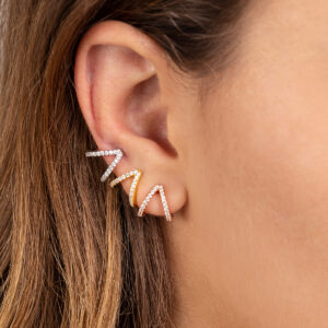 Mini orecchini in Argento 925 con zirconi bianchi