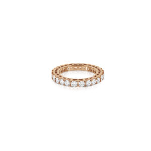 Silver 925 rose gold tennis ring with white cubic zirconia