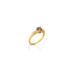 Ring with large amethyst stone