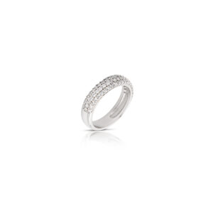 925 Sterling Silver ring with white cubic zirconia pave