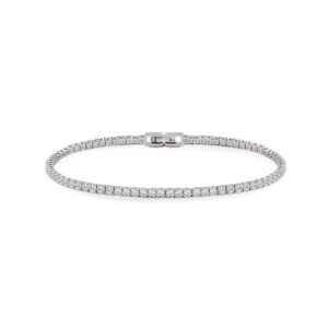 Men's tennis bracelet with white cubic zirconia 2mm