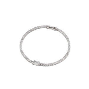 Bracciale Tennis in Argento 925 con zirconi e pietra centrale in vari colori