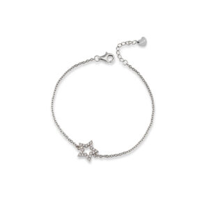 Bracciale in Argento 925 con stella centrale e zirconi