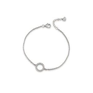 Bracciale in Argento 925 con cerchio centrale e zirconi