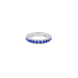 Anello tennis in Argento 925 con zirconi blu