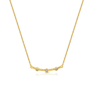 Barretta necklace in golden 925 silver with zircons