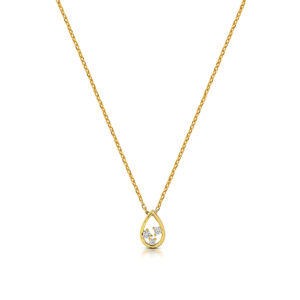 Collana Goccia pendente in Argento 925 con zirconi