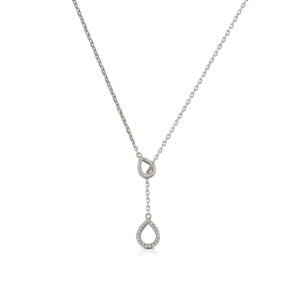 925 Sterling Silver Drops Necklace with cubic zirconia