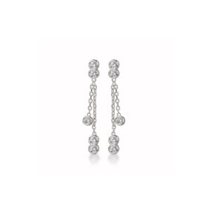 925 Sterling Silver Dangling Stone Earrings