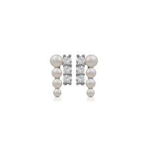 Pearl earrings in 925 silver with zircons