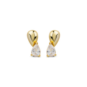 Drop earrings in 925 silver with white zircons
