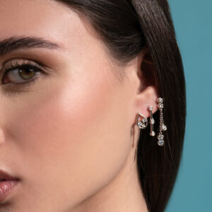 925 Silver pendant earrings with zircons