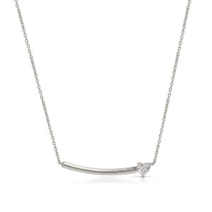 Necklace in 925 Silver with white zircon