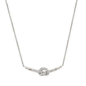 Nodo necklace in 925 Silver with white zircon