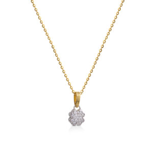 Necklace in 925 yellow gold silver with pavè subject pendant