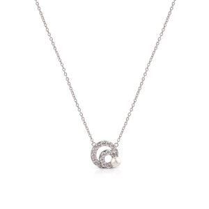 Necklace in 925 Rhodium Silver with pearl