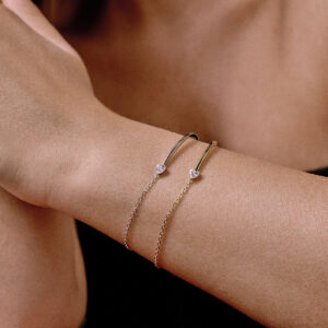 Bracelet in 925 silver with white zircon