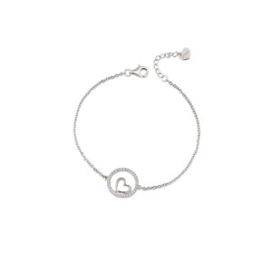 Bracciale in Argento925 con zirconi e cuore