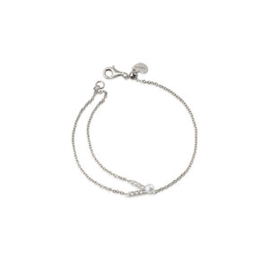 Bracelet in 925 Rhodium Silver with pearl