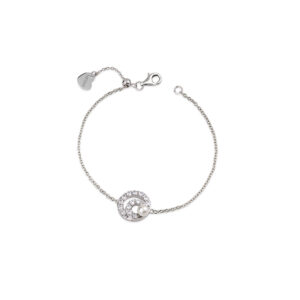 Bracelet in 925 Rhodium Silver with pearl