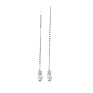 Pendant earrings in Rhodium 925 Silver