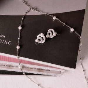 925 Silver lobe earrings with pearl