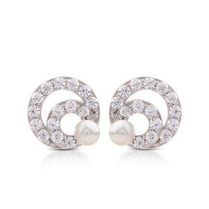 925 Silver lobe earrings with pearl