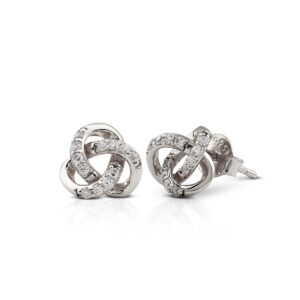 Lobe earrings in 925 Silver with white zircons