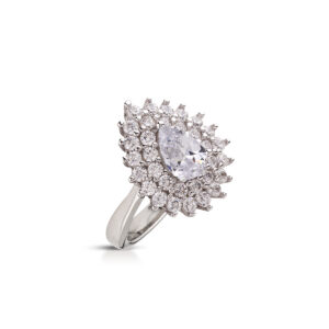 Ring in 925 Rhodium Silver with zircons