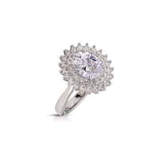 Ring in 925 Rhodium Silver with zircons