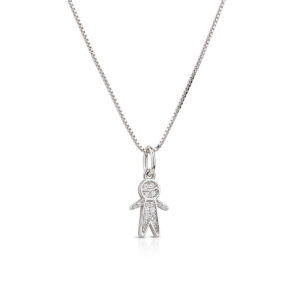 Silver925 Yellow gold baby necklace with white cubic zirconia
