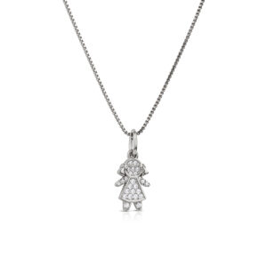 Bimba necklace in Silver925 Yellow gold with white cubic zirconia