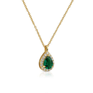 925 Silver Necklace with Drop-Shaped Stone
