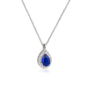 925 Silver Necklace with Drop-Shaped Stone