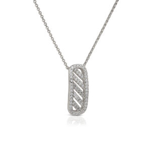 925 Silver Necklace with Pendant with White Zircons