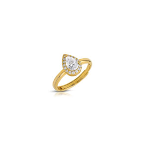 925 Silver Ring with Drop-Shaped Stone
