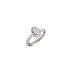 925 Silver Ring with Drop-Shaped Stone