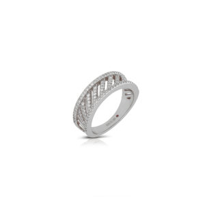 Small band ring in 925 silver with zirconia