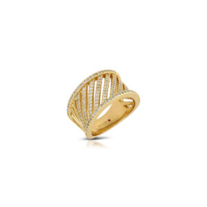 Large band ring in 925 silver with zirconia
