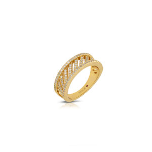 Small band ring in 925 silver with zirconia
